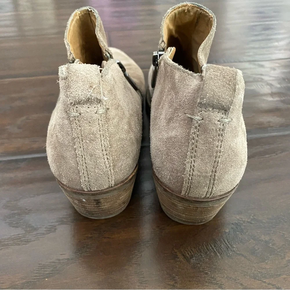 Lucky Brand Women's Tan Ankle Boot Upper Leather Two Zippers Size 8 - Picture 7 of 8